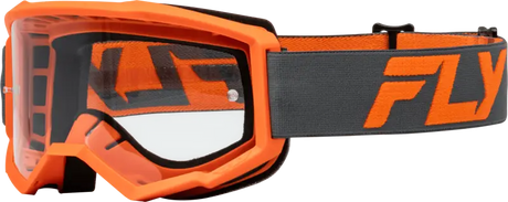 Youth Focus Goggle Char/Orange W/ Clear Lens