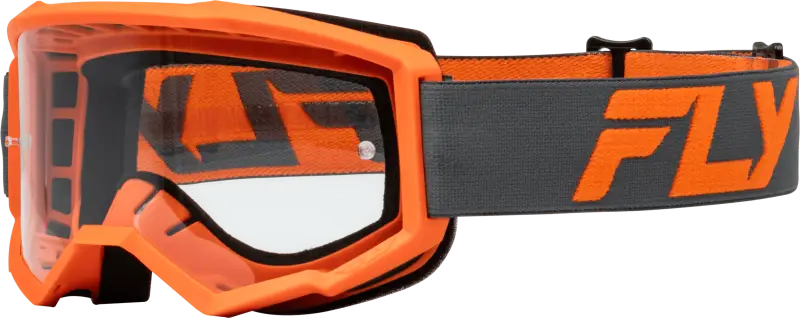 Youth Focus Goggle Char/Orange W/ Clear Lens