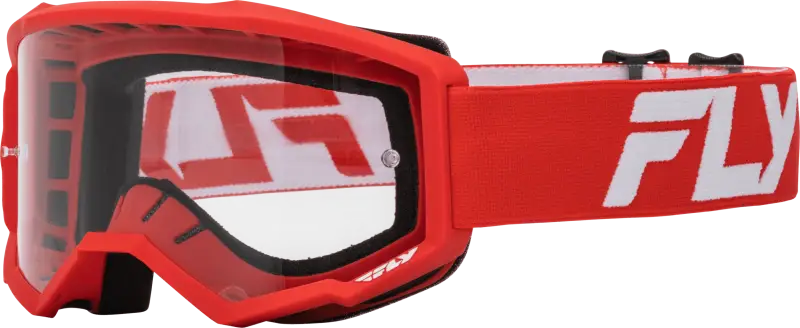Youth Focus Goggle Red/White W/ Clear Lens