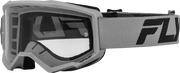 Youth Focus Goggle Silver/Char W/ Clear Lens