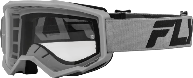 Youth Focus Goggle Silver/Char W/ Clear Lens