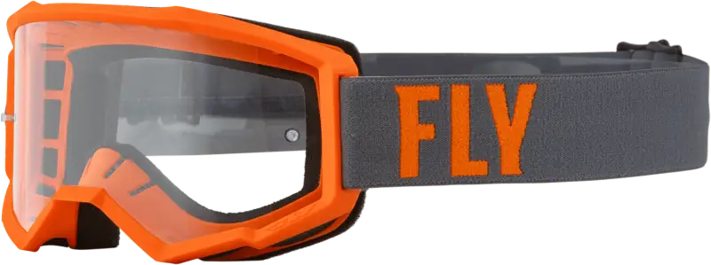 Youth Focus Goggle Grey/Orange W/ Clear Lens