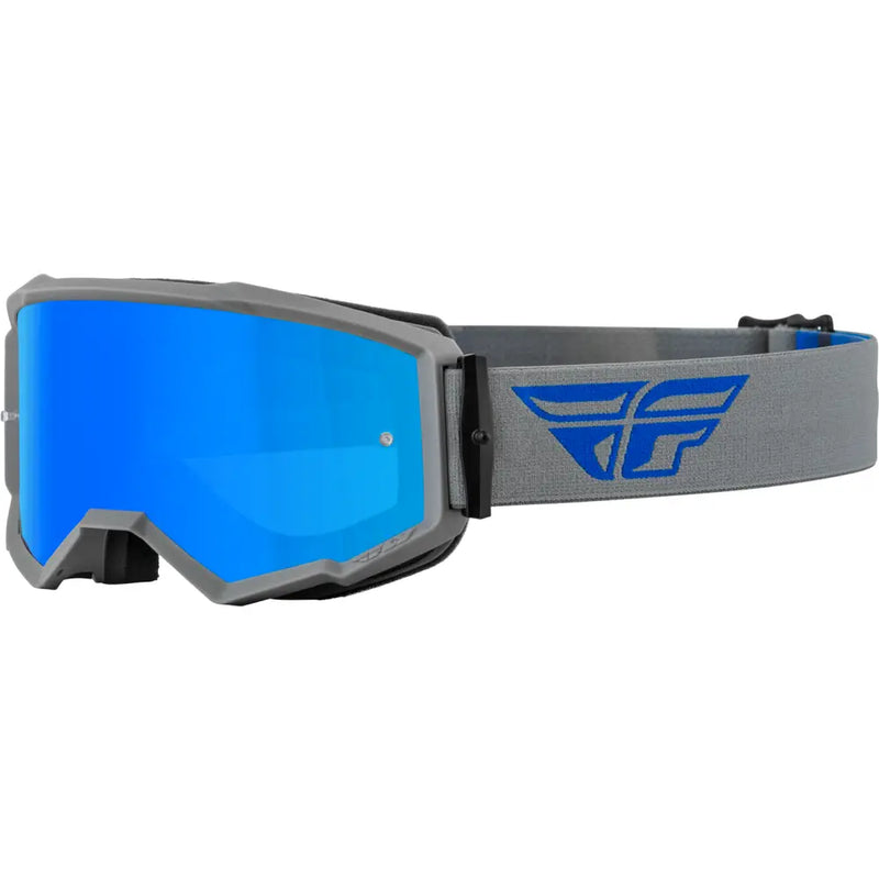 Fly Racing Fly Racing 37-51495 Zone Goggle Grey/Blue W/ Sky Blue Mirror/Smoke Lens