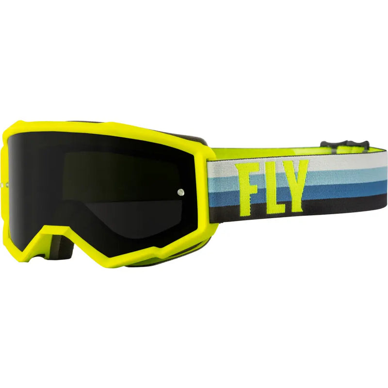 Fly Racing Fly Racing 37-51715 Youth Zone Goggle Hi-Vis/Teal W/ Dark Smoke Lens