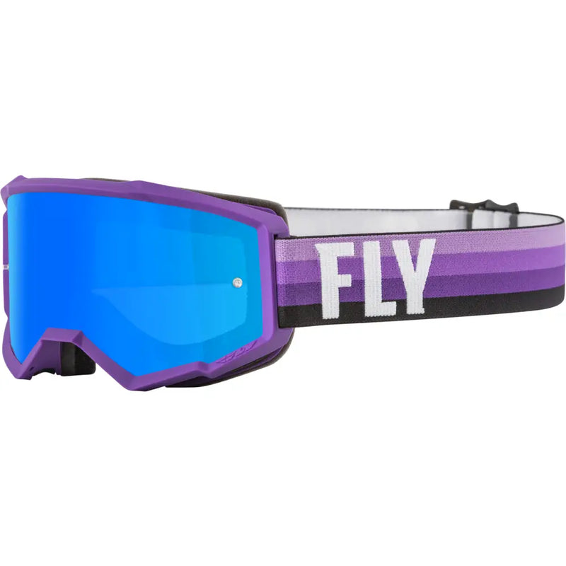 Fly Racing Fly Racing 37-51717 Youth Zone Goggle Purple/Black W/ Sky Blue Mirror/Smoke Lens