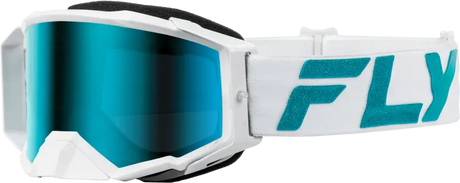 Zone Elite Goggle White/Teal W/ Blue/Teal Mir/Sky Blue Lens