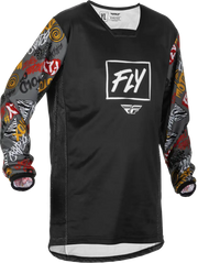 Fly Racing Fly Racing 375-425YM Youth Kinetic Rebel Jersey Black/Grey Ym