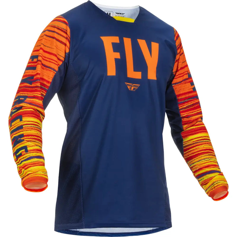 Fly Racing Fly Racing 375-521S Kinetic Wave Jersey Navy/Orange Sm