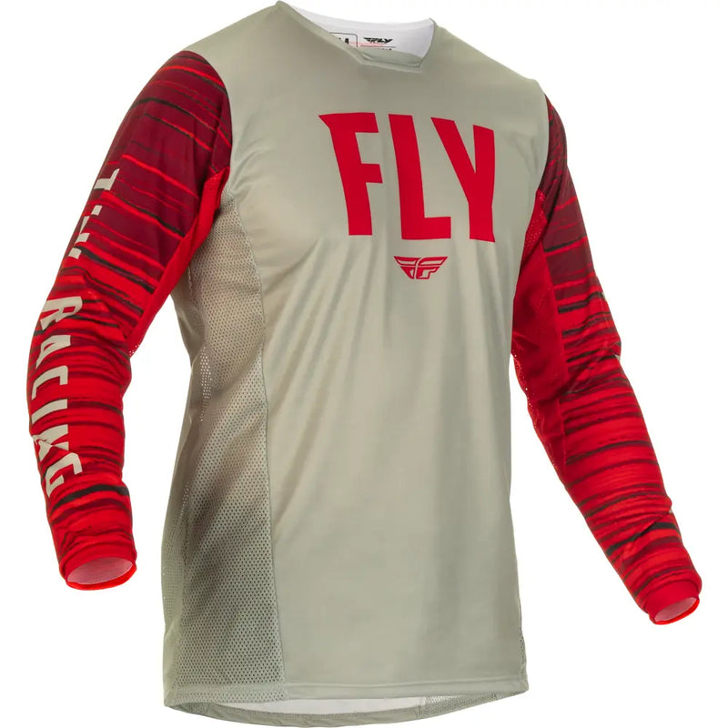 Fly Racing Fly Racing 375-522X Kinetic Wave Jersey Light Grey/Red Xl