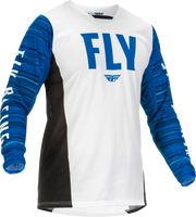 Fly Racing Fly Racing 375-523L Kinetic Wave Jersey White/Blue Lg