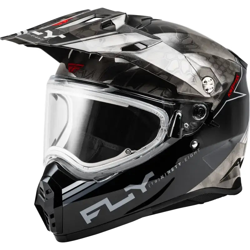 Trekker Cw Conceal Helmet Elec Shld Black/Grey/White Sm