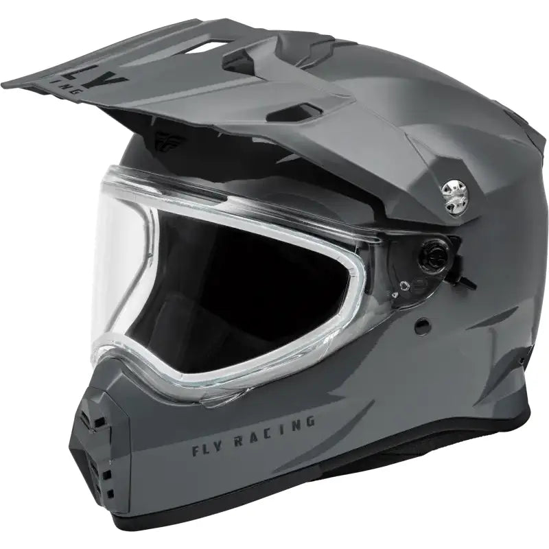Trekker Cw Solid Helmet Dual Shld Grey Xs