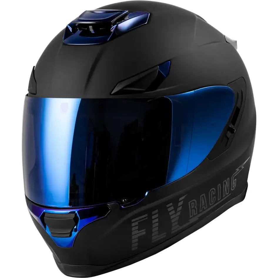 Sentinel Recon Helmet Matte Black/Blue Chrome Lg