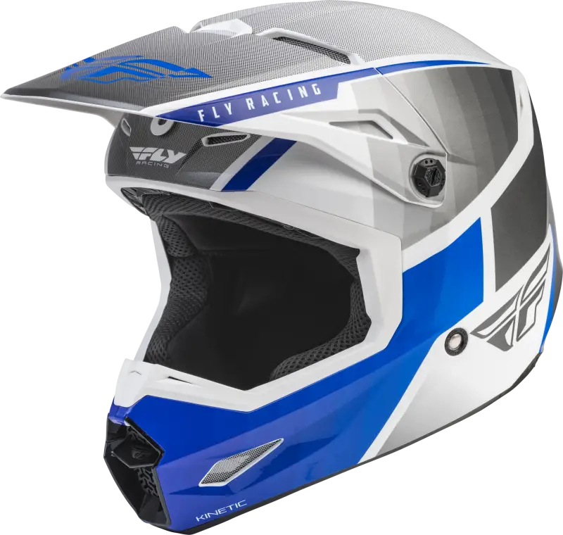 Fly Racing Fly Racing 73-8641YM Youth Kinetic Drift Helmet Blue/Charcoal/White Ym