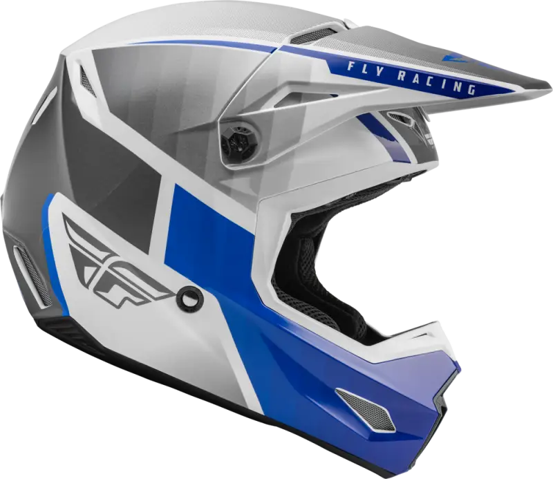 Fly Racing 73-8641 Youth Kinetic Drift Helmet Blue/Charcoal/White - RV and Auto Parts