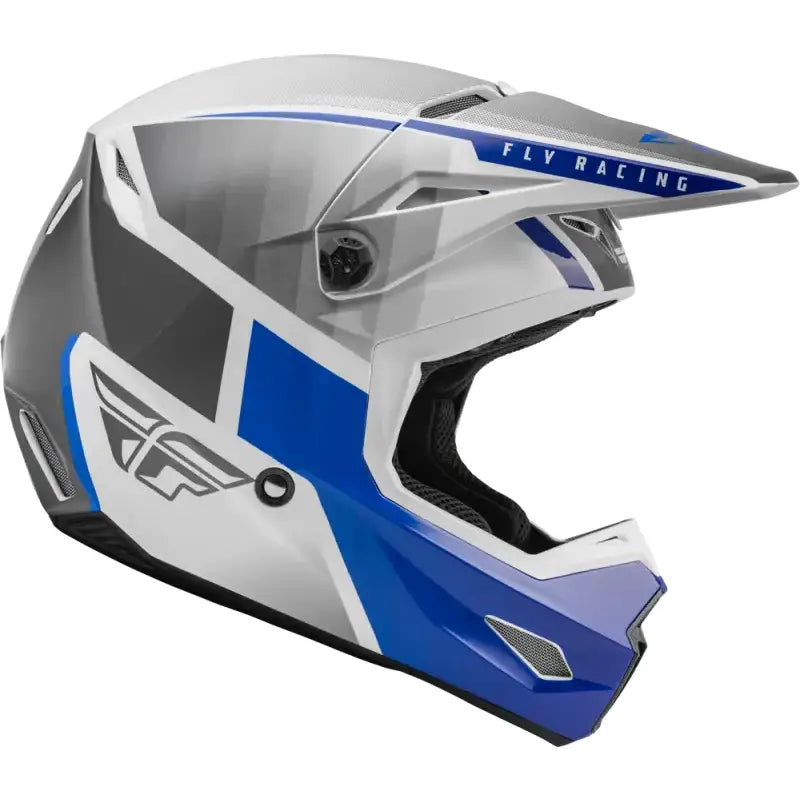 Fly Racing 73-8641 Youth Kinetic Drift Helmet Blue/Charcoal/White - RV and Auto Parts