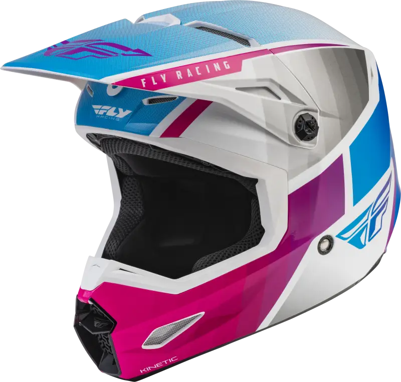Fly Racing Fly Racing 73-8644YL Youth Kinetic Drift Helmet Pink/White/Blue Yl