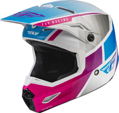 Fly Racing Fly Racing 73-8644YL Youth Kinetic Drift Helmet Pink/White/Blue Yl