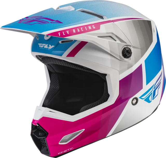 Fly Racing Fly Racing 73-8644YL Youth Kinetic Drift Helmet Pink/White/Blue Yl