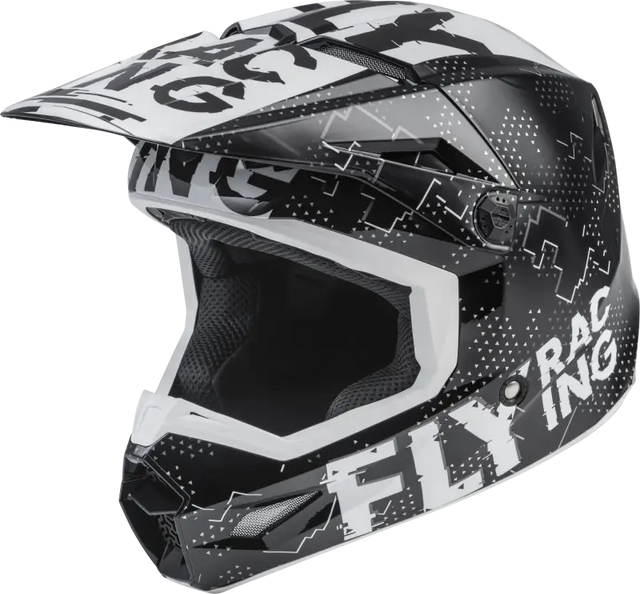 Fly Racing Fly Racing F73-3491YL Youth Kinetic Scan Helmet Black/White Yl