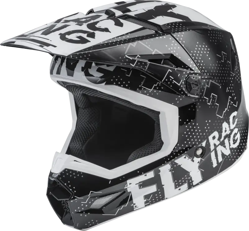 Fly Racing Fly Racing F73-3491YS Youth Kinetic Scan Helmet Black/White Ys