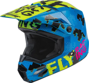 Fly Racing Fly Racing F73-3492YS Youth Kinetic Scan Helmet Blue/Hi-Vis/Pink Ys