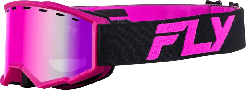 Yth Focus Snow Goggle Blk/Pink W/ Pink Mirror/Rose Lens