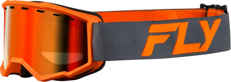 Yth Focus Snow Goggle Char/Org W/ Red Mirror/Amber Lens