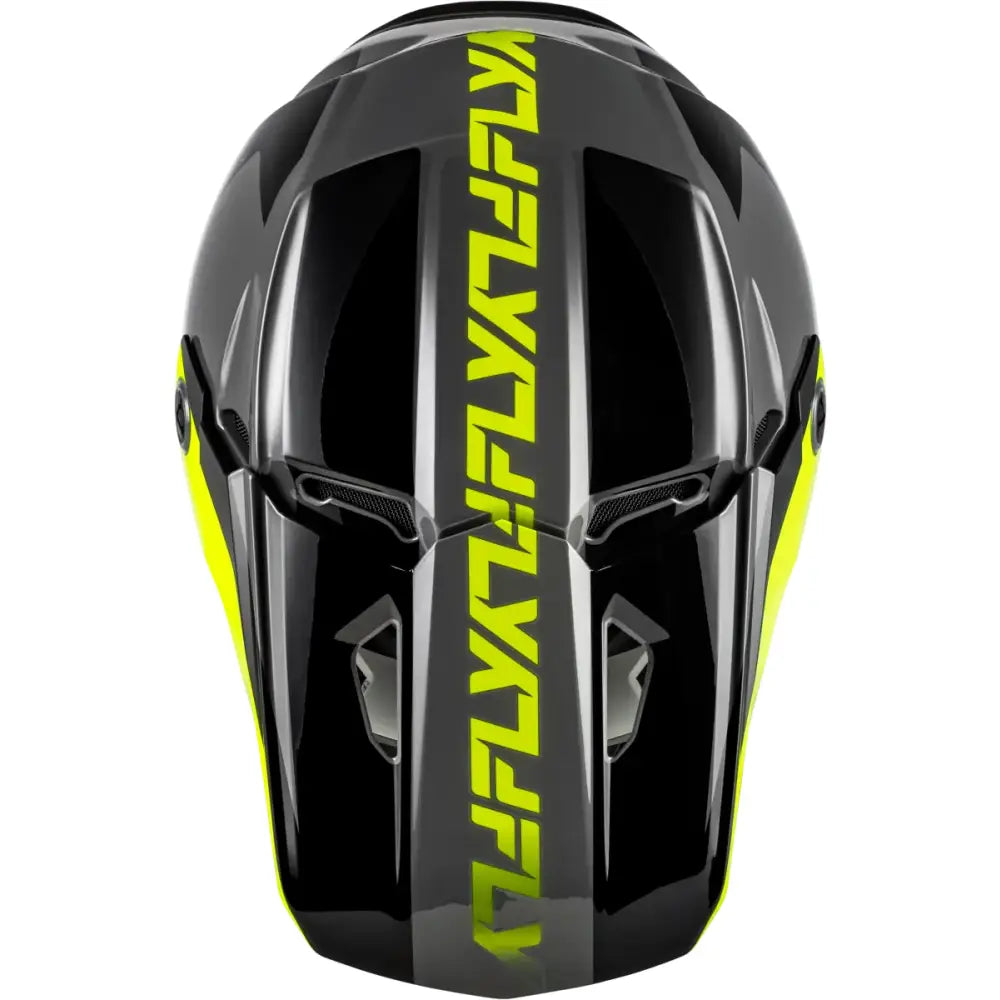 Kinetic Crest Helmet Grey/Black/Hi Vis Lg - FLY RACING