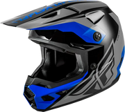 Kinetic Crest Helmet Grey/Black/Blue Xs - FLY RACING