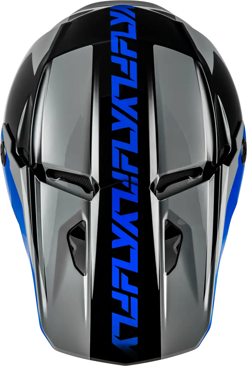 Kinetic Crest Helmet Grey/Black/Blue Xs - FLY RACING