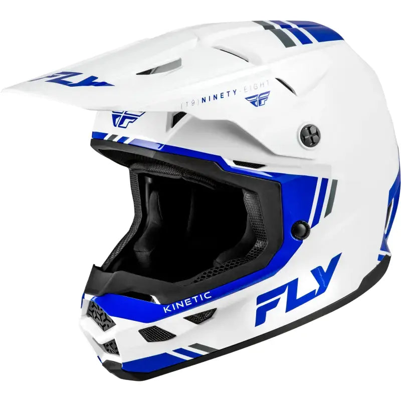 Kinetic Verdict Helmet White/Blue/Grey Lg - FLY RACING
