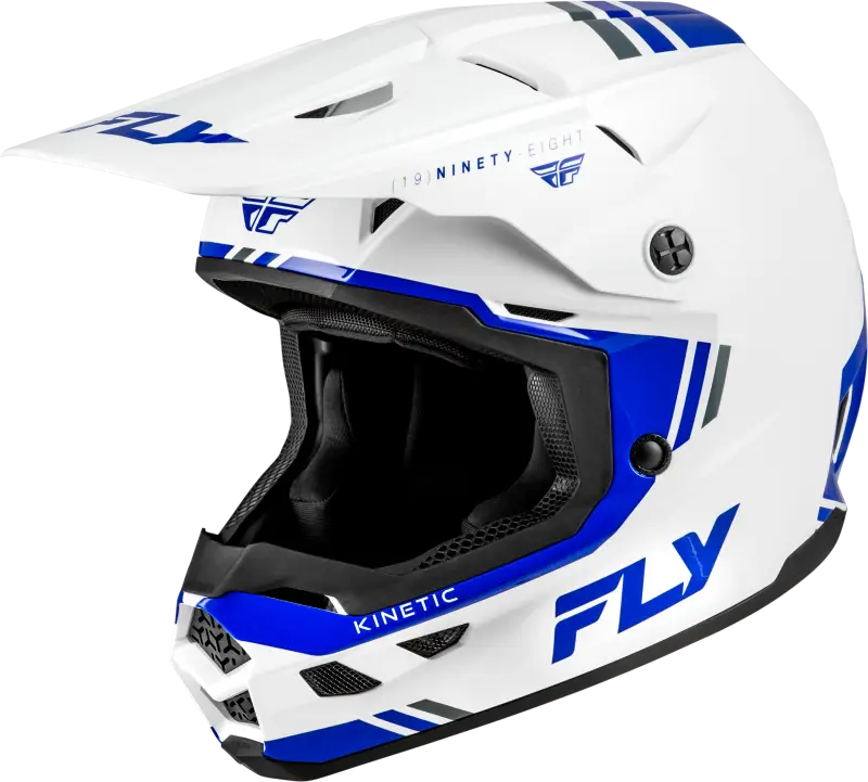 Kinetic Verdict Helmet White/Blue/Grey 2x - FLY RACING