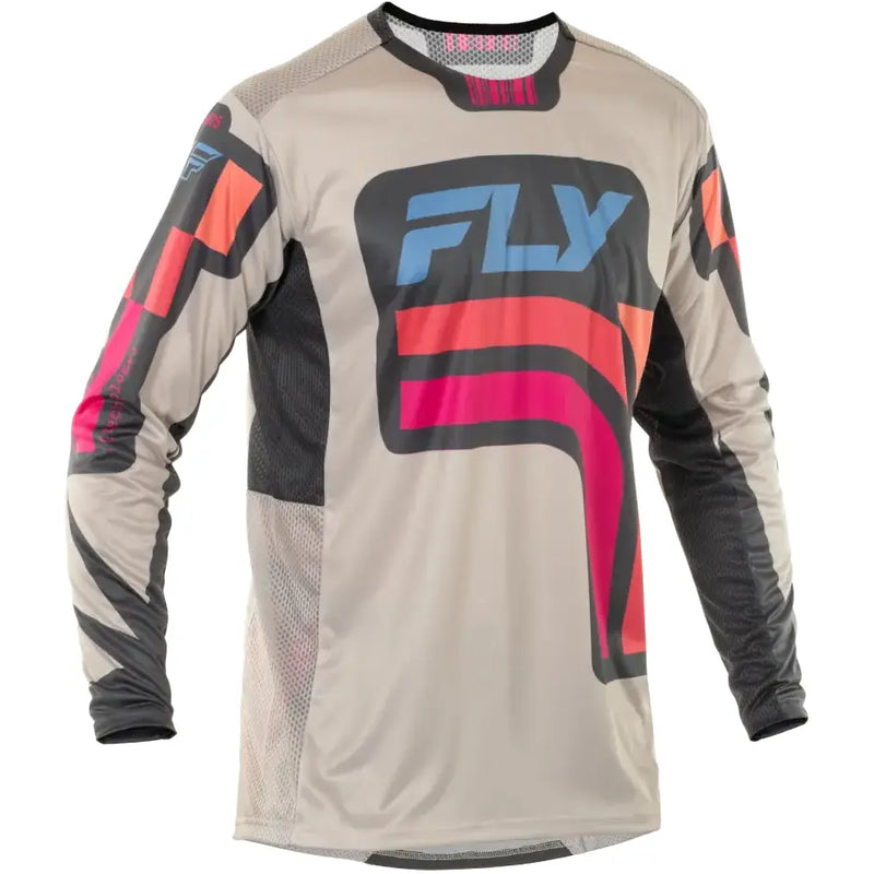 FLY RACING 378-724S Lite Vice Jersey in Light Grey/Pink/Coral - Small - FLY RACING