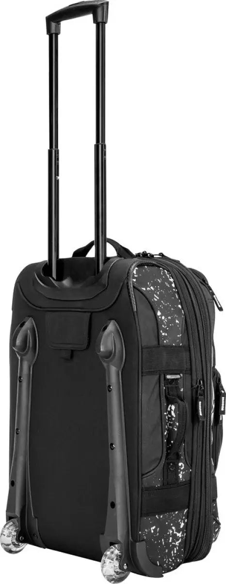 Black rolling suitcase with telescoping handle from Fly Racing Ogio Layover Bag
