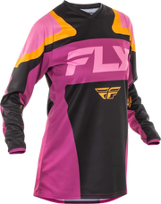 FLY RACING Women's F 16 Jersey - Black/Mauve/Yellow - Size Small - FLY RACING