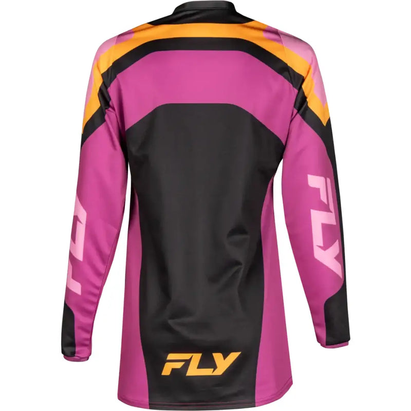 FLY RACING Women's F 16 Jersey - Black/Mauve/Yellow - Size Small - FLY RACING