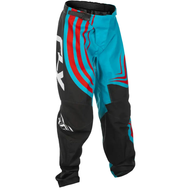 FLY RACING Youth F 16 Pants C378-23120 - Cyan/Black/Red Size 20 - FLY RACING