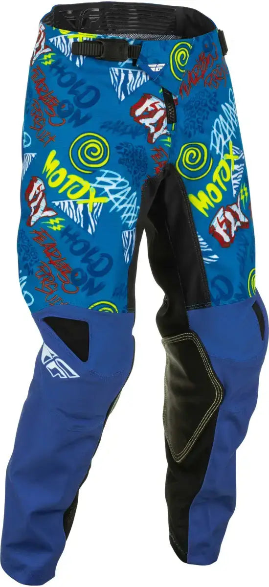 Youth Kinetic Rebel Pants Blue/Light Blue Sz 26, vibrant design perfect for young riders, available at Powersports.