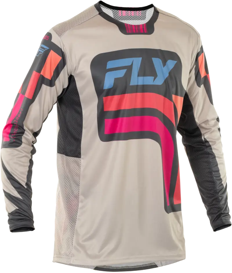 FLY RACING Youth Lite Vice Jersey - Light Grey/Pink/Coral YXL - FLY RACING