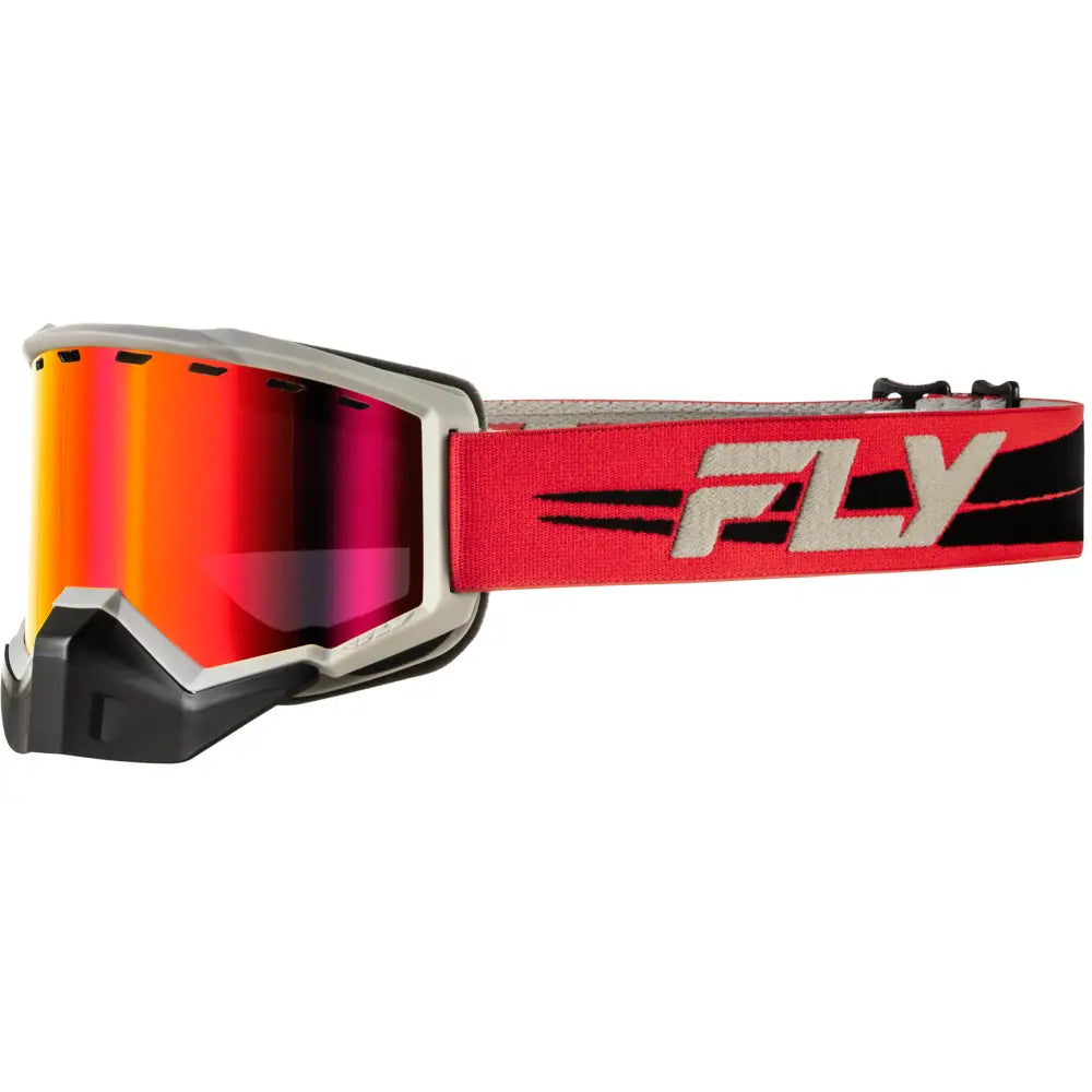 Focus Snow Goggle Red/Blk W/Red Mirror/Rose Lens