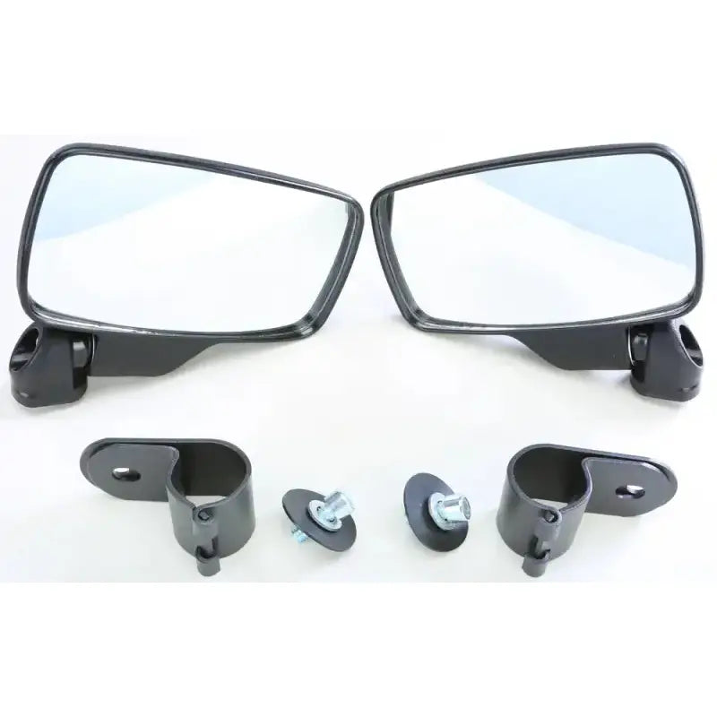 Black mirror pair with mounting hardware for Roll Cage, perfect RV parts & accessories