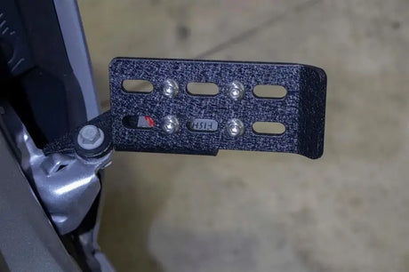 Foot Peg Mounts To Door Hinge; Ribbed Design; Non-Folding; Powder Coated; Black; Steel; Set Of 2 - Truck & Automotive