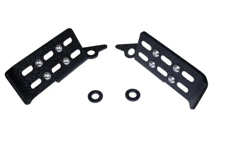 Foot Peg Mounts To Door Hinge; Ribbed Design; Non-Folding; Powder Coated; Black; Steel; Set Of 2 - Truck & Automotive