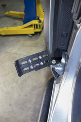 Foot Peg Mounts To Door Hinge; Ribbed Design; Non-Folding; Powder Coated; Black; Steel; Set Of 2 - Truck & Automotive