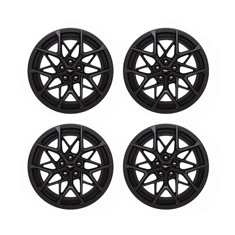 Four black Mustang wheels from Ford Racing Mach 1 handling pack wheel kit