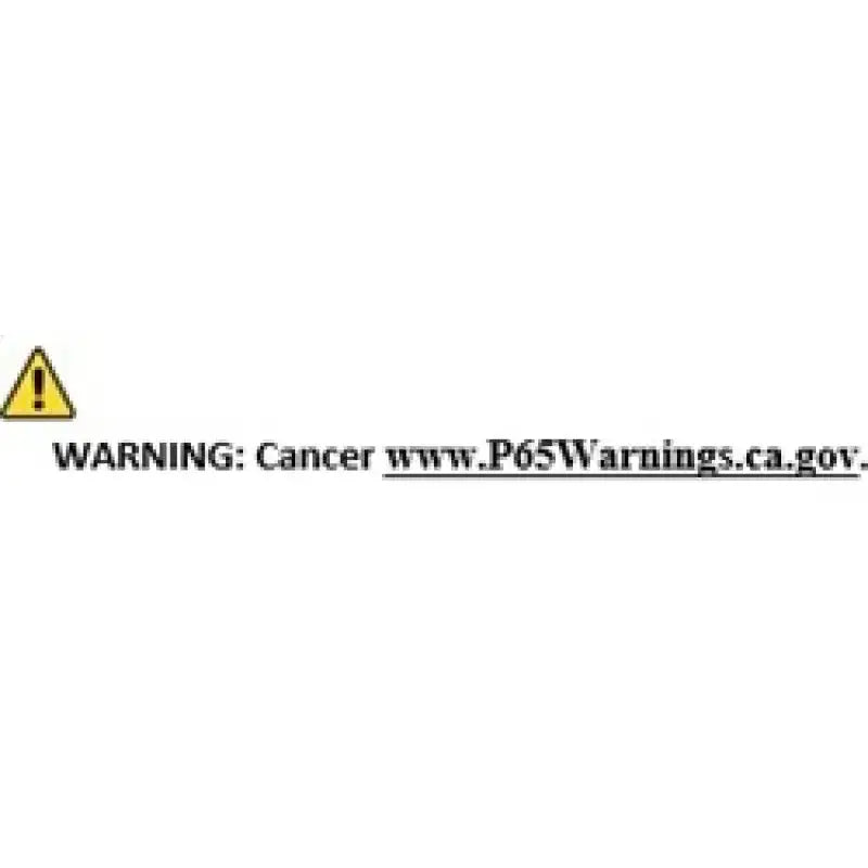 Image of cancer warning label on Ford Racing 2021 Mustang Mach 1 handling pack wheel kit