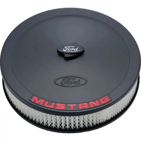 Ford Racing Air Cleaner Kit - Black Crinkle Finish w/ Red Mustang Emblem - Filters