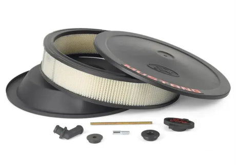 Ford Racing Air Cleaner Kit - Black Crinkle Finish w/ Red Mustang Emblem - Filters