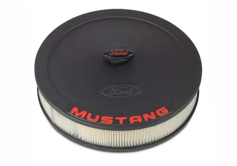 Ford Racing Air Cleaner Kit - Black Crinkle Finish w/ Red Mustang Emblem - Filters